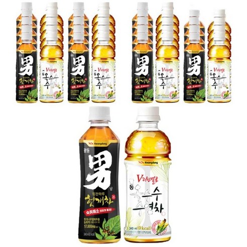 [제트스카이] 광동 옥수수 수염차 340ml 20펫 + 광동 헛개차 340ml 20펫, 총 40펫