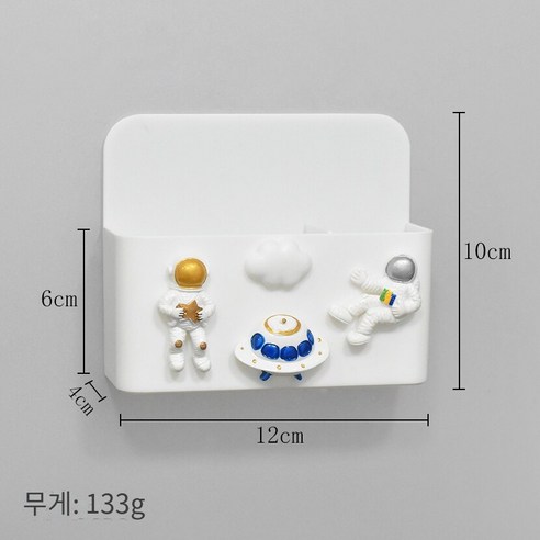 창조적 인 선인장 밀봉 클립 냉장고 자석 우주 비행사 병 오프너 저장 상자 플라스틱 스낵 밀봉 장치, 화이트 마그네틱 박스 우주선, 중간