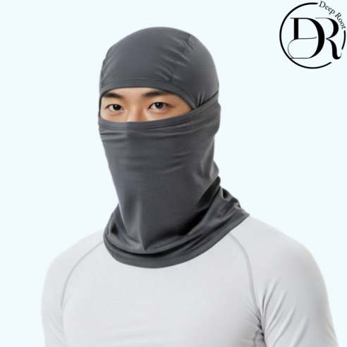 딥루트 자외선차단 여름 쿨 바라클라바, 그레이, 1개