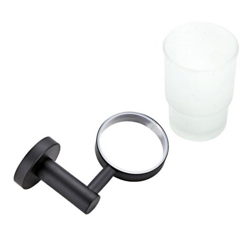 욕실 용 황동 칫솔 홀더 텀블러 컵, 블랙