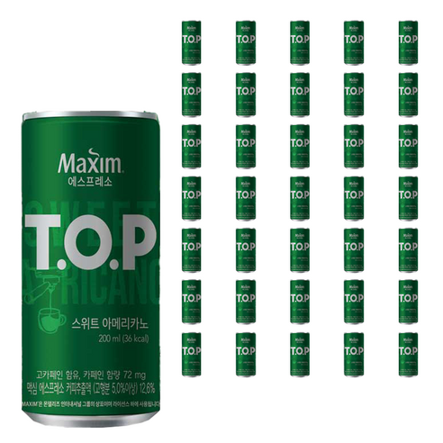 맥심 T.O.P 스위트 아메리카노 200ml, 36개