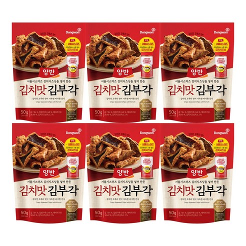 동원 양반 김치맛 김부각 50g, 6개