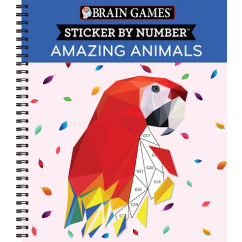 Brain Games - Sticker by Number: Amazing Animals (Geometric Stickers) Spiral, Publications International,..., English, 9781645580324