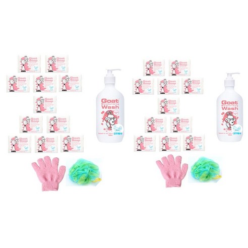 코코넛향 고트 산양비누 11 바디워시 500ml 1 샤워볼 1 샤워장갑 1, 2세트