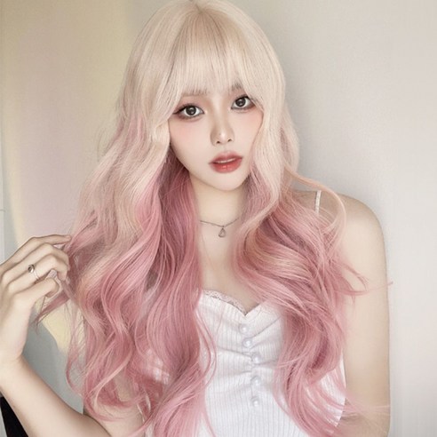 이너윈 핑크 금발 시크릿투톤 긴머리 통가발 60cm 풀세트