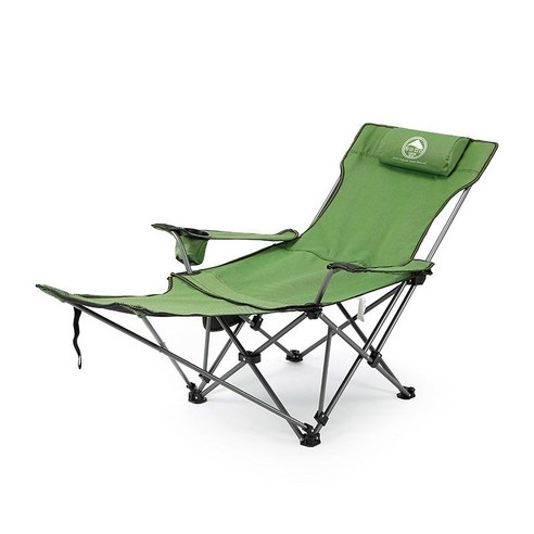 MOHEGIA 야외 접이식 의자 캠핑 휴대용 비치 벤치 안락 의자, 긴 녹색 전체 천