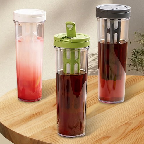 BAQIANHANG 휴대용 콜드 브루 커피메이커 컵 1L, 화이트 1L, 1개