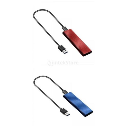 2pcs USB 3.0 NGFF M.2 B 키 SSD 인클로저 케이스 커버 어댑터, 106x33x9mm, 빨간색, 알루미늄 합금