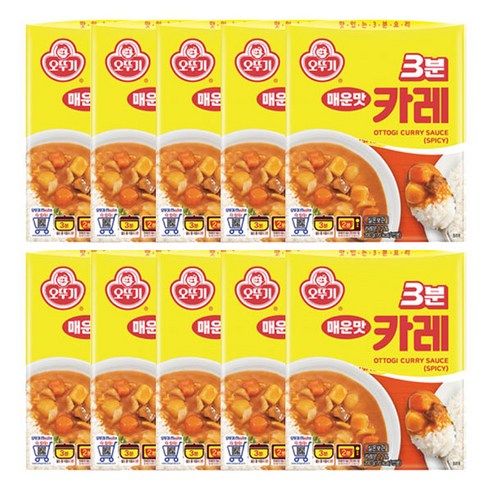 오뚜기 카레 3분 매운맛, 200g, 10개