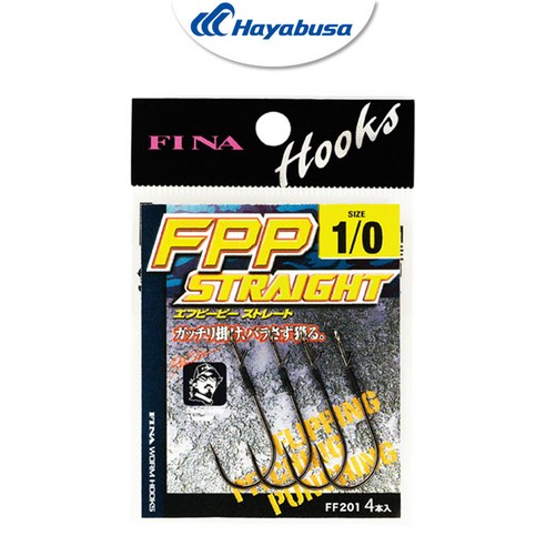 하야부사 FPP 스트레이트 훅 FF201 2/0 피나바늘 배스 광어 바늘 루어훅, 3/0, 1개 하야부사채비 Best Top5 하야부사 FPP 스트레이트 훅 FF201 2/0 피나바늘 배스 광어 바늘 루어훅, 3/0, 1개 하야부사채비 Best Top5