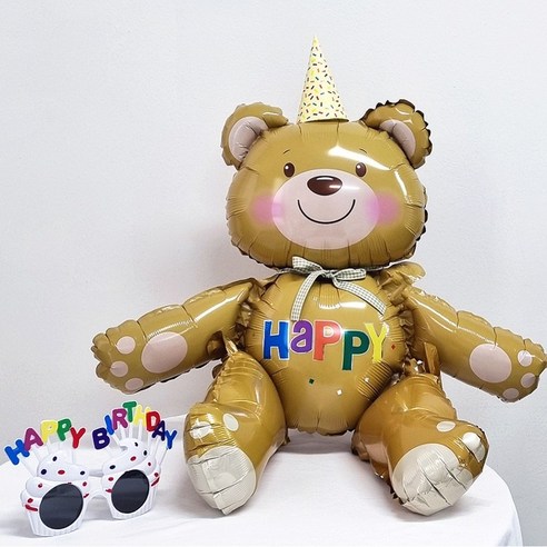 곰돌이풍선 생일파티용품 셀프 백일 돌상 두돌상, 1개
