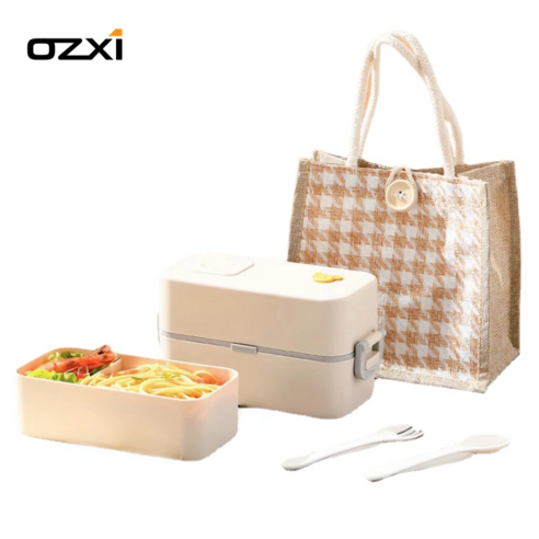 OZXI 2단 도시락 케이스+런치백+ 흰색 흰색