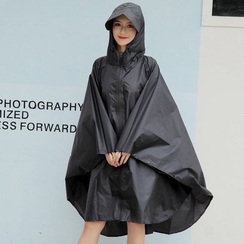 WINDLOGE 패션 레인코트 남녀공용, L, 검은 색