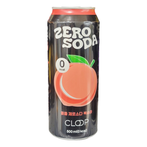 클룹 제로소다 3종 6개입 0 Kcal/ 복숭아 파인애플 포도, 복숭아 500ML 6개입, 500ml, 6개
