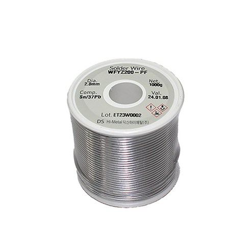 덕산하이메탈 일반납 유연실납 S63 2.0mm 1kg [Sn63/Pb37] 덕산납 납땜용납 Soldering Wire, 덕산하이메탈 유연실납 S63 2.0mm 1kg