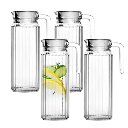 아메르 냉장고 손잡이 유리물병 1100ml, 4개