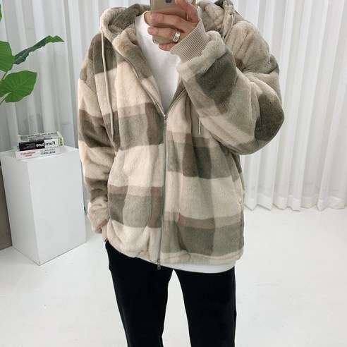 스트릿제이 데일리 체크 후드 집업