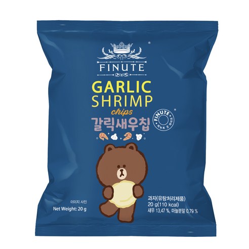 피뉴트 새우칩 갈릭 20g 휴대용 스낵