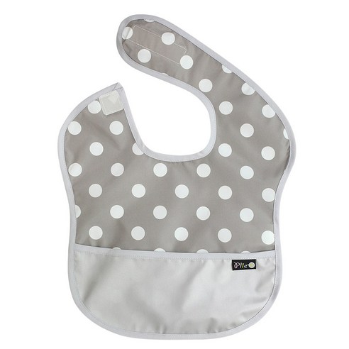 플리에 방수 이유식턱받이(배색) 2개, 그레이도트