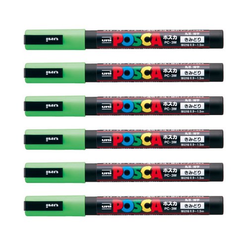 유니 포스카 PC 3M 6개입 1다스, 라이트그린, 1개, 1색