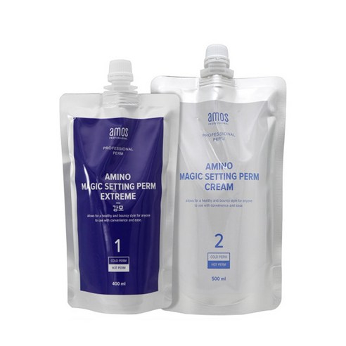 아모스 아미노 매직 셋팅펌 익스트림 (강모)400ml+크림 500ml, 1개