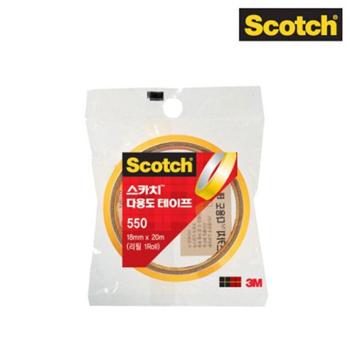 스카치 다용도 테이프 550 리필 18mm x 20m, 7개