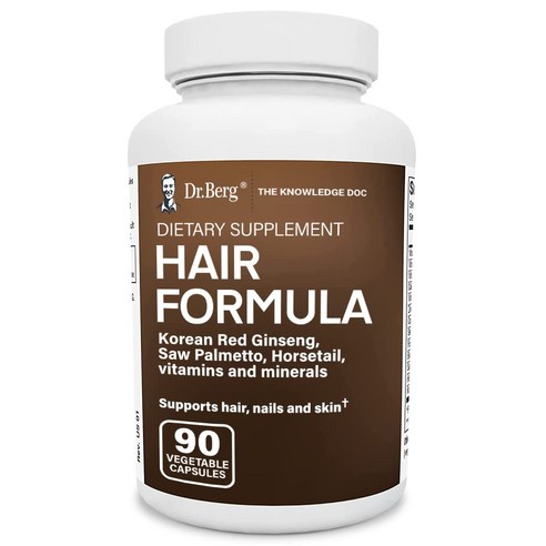 Dr.Berg 닥터베르그 Hair Formula 모발 영양제 90정, 1개, 90 Count (Pack of 1)