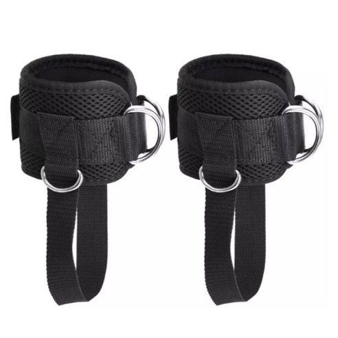 Xzante 발 스트랩 케이블 머신이있는 조정 가능한 링 발목 피트니스 허벅지 둔근 운동 패딩 커프스 액세서리, 검은 색