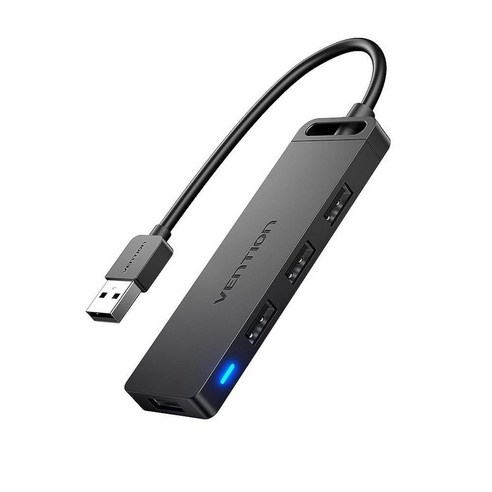 USB 허브 VENTION 4포트 허브 2.0 스플리터 노트북 PC 플래시 드라이브 맥북 프로 아이맥 서피스 XPS용 모바일 HDD0.5피트/0.15m 106790, 0.5FT