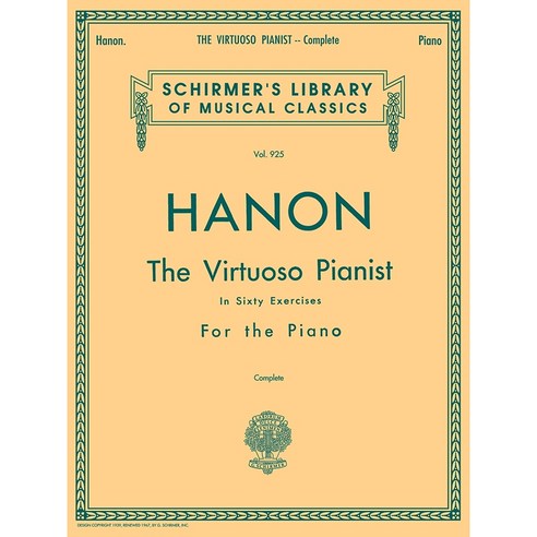 Hanon - The Virtuoso Pianist 하농 Schirmer 셔머