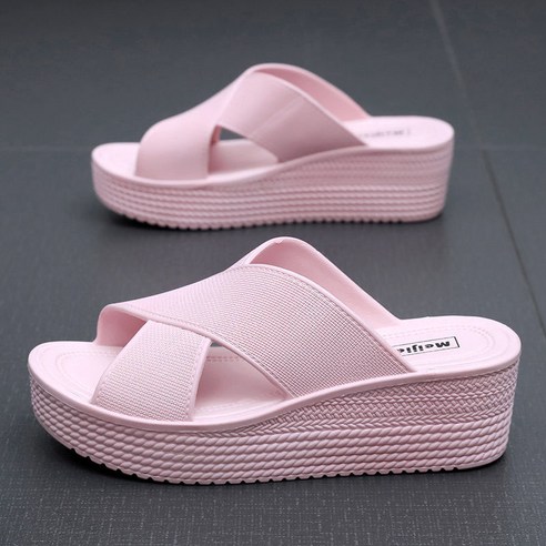 여성 웨지 슬리퍼 통굽 샌들 하늘비즈 A8 J860F571