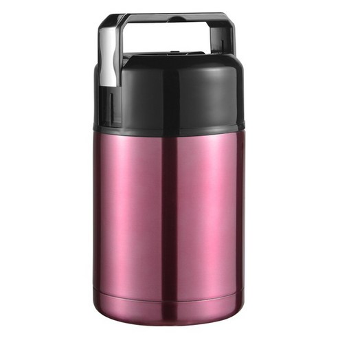 BuyChoo 스튜용 보온 푸드자, 1개, 로즈 레드, 1000ml