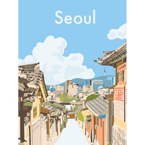 모모픽스페인팅 유화그리기 30x40cm 도시, D22 서울, 1개