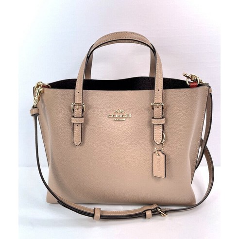 코치 몰리 25 더블 페이스 가죽 토트 백 토프 378 시그니처