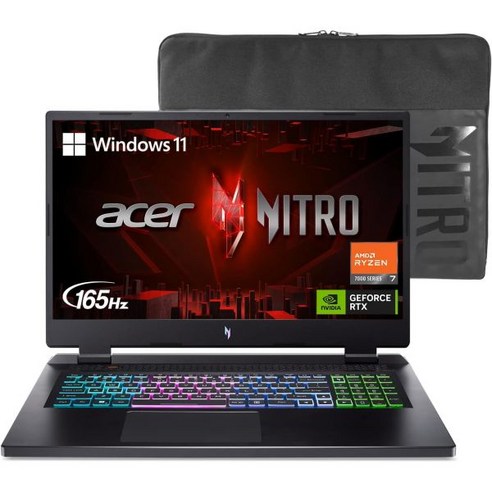 Acer Nitro 17 게임용 노트북 AMD Ryzen 7 7840HS 옥타 코어 CPU 17.3 FHD 165Hz IPS 디스플레이 NVIDIA GeForce RTX 405, R7 7840HS / RTX 4050