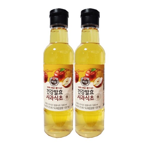 백설 자연발효 사과식초, 500ml, 2개