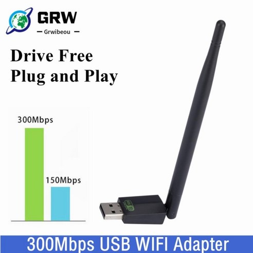 무선 와이파이 공유기 Grwibeou 네트워크 카드 재생 미니 USB 어댑터 PC 윈도우용 LAN 리시버 300Mbps, 4470 5g무선라우터 Best Top5