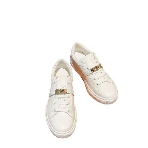 ANKRIC 런닝화 캐주얼 운동화 금속 버클 두꺼운 바닥 패션 플랫 흰색 신발