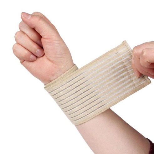 손목 압축 스트랩 및 지지대 원 사이즈 조절 가능(베이지색) 손 및 손목 보호대 1 PC, 베이지, 폴리 에스터 코튼