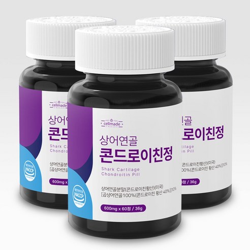 고함량 상어연골 콘드로이친 600mg 어골 칼슘, 2개, 60정