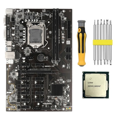 Lopbinte G3900 CPU+스크루드라이버 LGA1151이 있는 B250 BTC 마이닝 마더보드