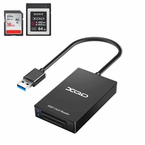 XQD 카드 리더기 USB C XQD SD 카드 리더기 소니 XQD 리더 2 in 1 메모리 카드 리더기 5Gpbs 초고속 소니 G/M 시리즈와 호환 Lexar 2933x/14, 블랙-ac