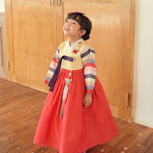예화 좋은아이들 여아한복 나연노랑색동