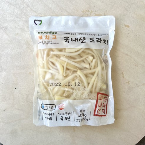 무치고 국산 삶은 도라지 400g 국내산 데친 자숙 도라지 나물, 1개 국산데침고사리