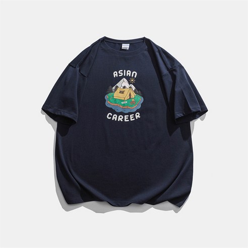 KORELAN 옷 도로 빈티지 일본 새로운 만화 인쇄 티셔츠 남성 조수 브랜드 스트리트 캐주얼 느슨한 와일드 티셔츠