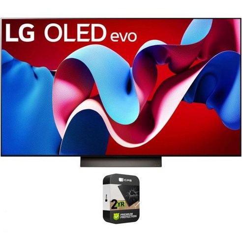 LG OLED65C4PUA 65인치급 OLED evo C4 시리즈 스마트 TV 4K 프로세서 2024 번들 2년 CPS 강화 보호 팩