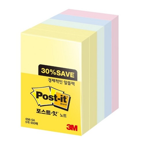 3M 포스트-잇 노트 656-5A 알뜰팩/51x76mm, 없음