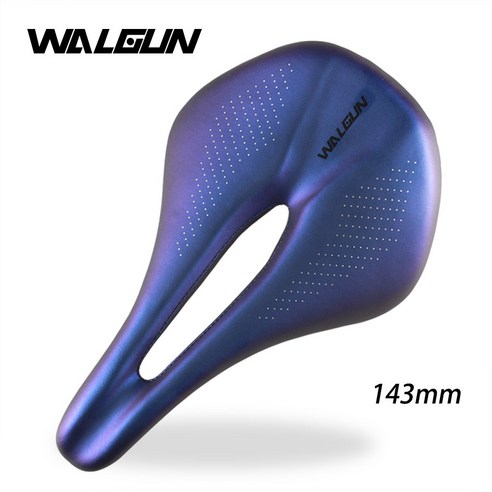 WALGUN 2022 새로운 탄소 섬유 초경량 안장 그라데이션 블루 퍼플 MTB 도로 자전거 접는 자전거 액세서리에 적합, Gradient 143 black log