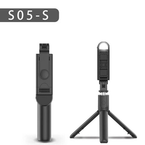 보석새 프리미엄 롱 셀카봉 삼각대 블랙 불빛을 보충하다., S05S [채우기 빛을 가진 길이 105cm]