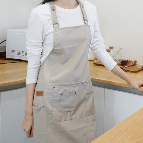 잇츠온 바리스타 앞치마, 베이지, 3개